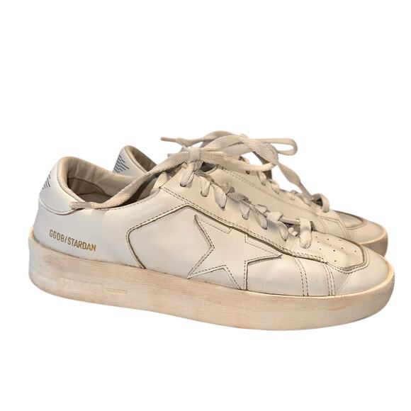 Golden Goose Stardan Women's Total White Leather Sneakers Size 39 / 9 - Picture 1 of 15
